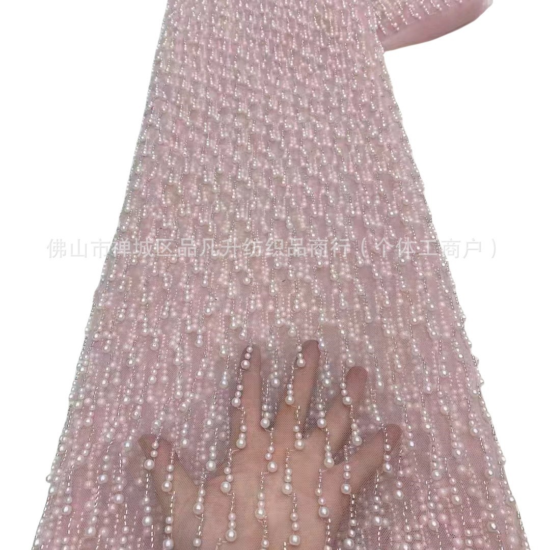 Tamaño de la tela bordada con cuentas de espuma vestido de novia de alta calidad cena vestido de moda tela para niños encaje transfronterizo
