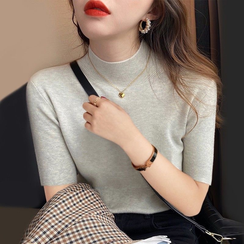 [Goddess Essentials] Sweater Knitwear Women's Autumn and Winter New Half-turtleneck Base Shirt All-match Foreign-style Inner Sweater