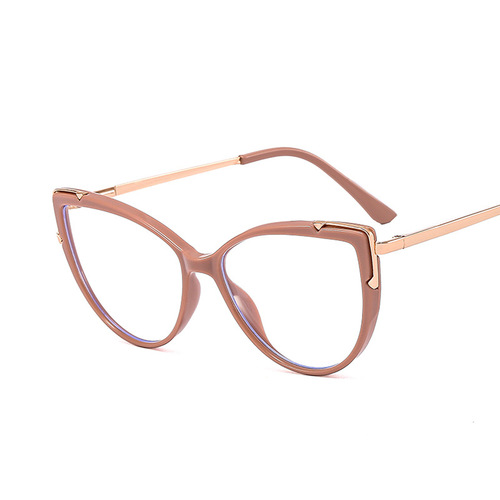 European and American  new TR90 anti-blue light cat eye flat mirror Internet celebrity same style plain glasses frame cross-border glasses frame