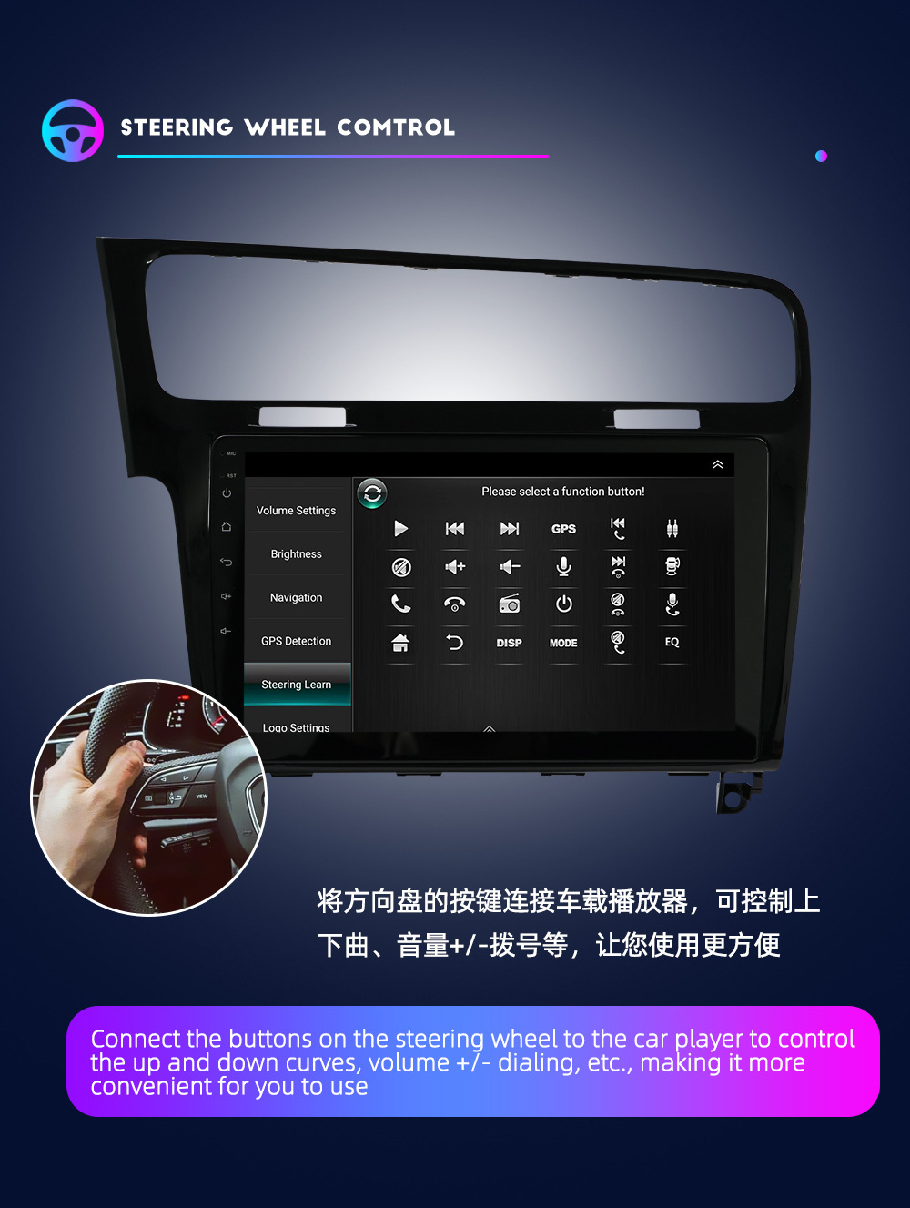 Suitable for Volkswagen, Seat, Android car navigation, Magotan rearview camera, Golf GPS navigation all-in-one device
