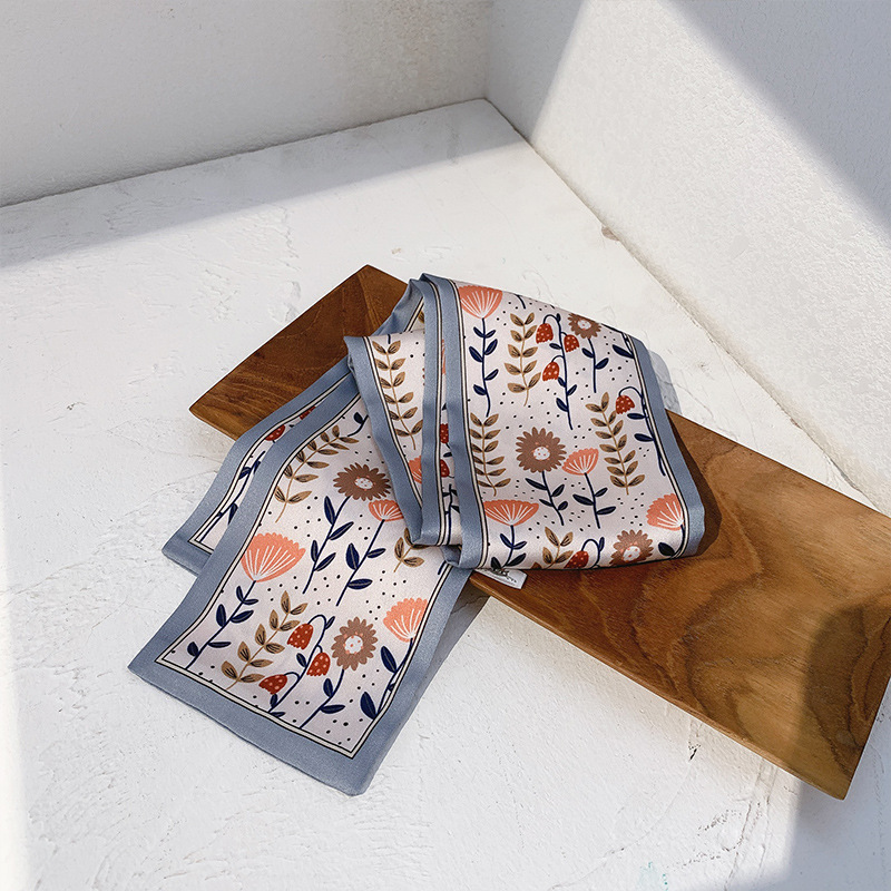 Nanfa Manor flores retro bufandas de seda flotantes arco anillo de cabello dulce chica cuerda de cabello cabeza cuerda de cabello adornos de cabello versátiles