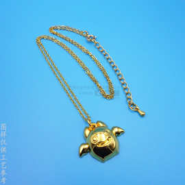 工厂定制3D立体动漫明星公仔吊坠卡通儿童项链锌合金镀金项坠项链