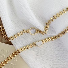 原创小众设计精致钛钢镀18K金天然圆形白贝母贝壳手链女双面可戴