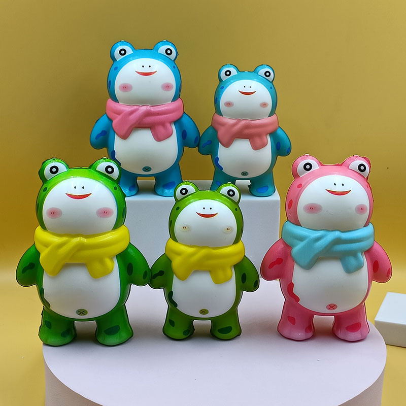 작은 스카프 개구리 메쉬 가방 혼합 머리카락