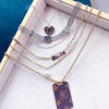 Fashionable advanced golden chain for key bag  stainless steel, long necklace, sweater, European style, pink gold