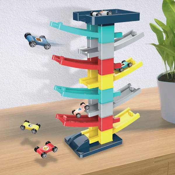 Children's toy car multi-layer fun gliding track car parking lot pull back inertia boy puzzle scooter
