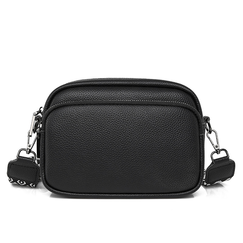 Bolso de mujer de cuero genuino transfronterizo de DENK 2023 nueva bolsa de mensajero de hombro de nicho de moda primera capa de piel de vaca pequeña bolsa cuadrada