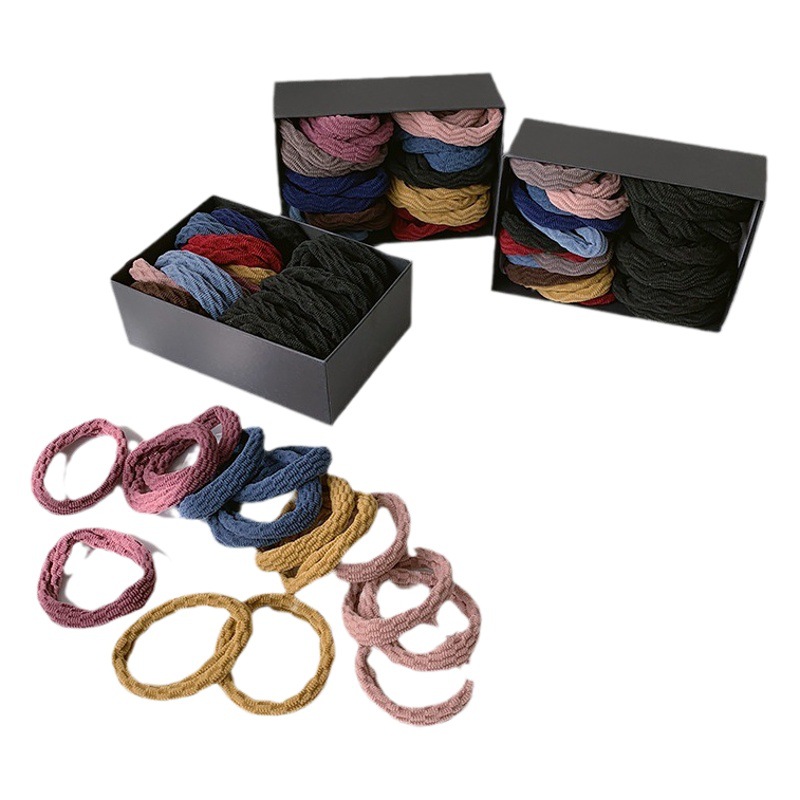 Cuerda de cabeza gruesa banda de goma toalla banda de pelo de las mujeres alta elástica duradera banda de goma sin costura temperamento simple cuerda de lazo de pelo diario