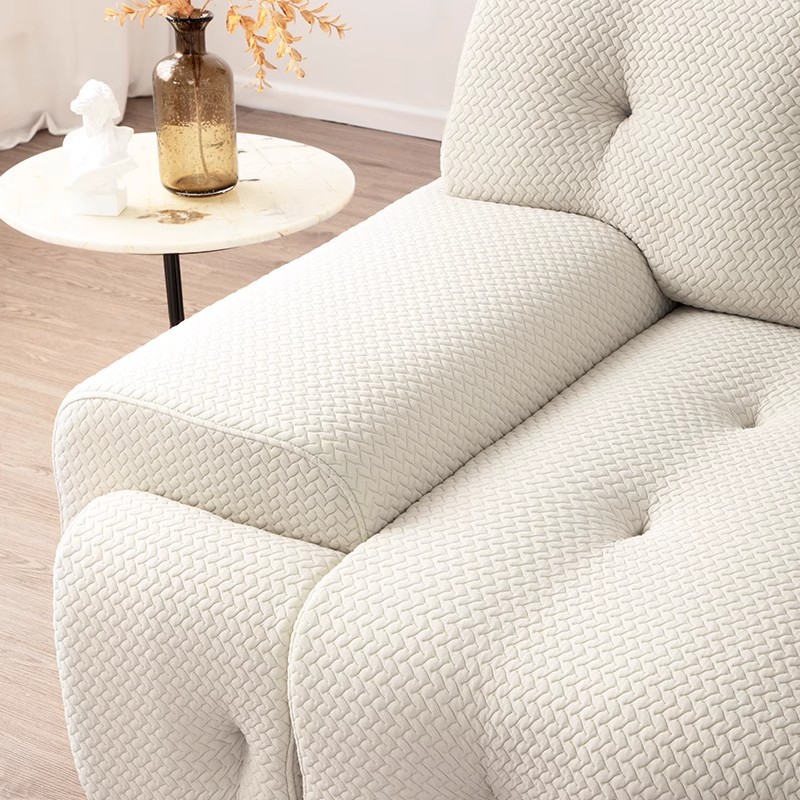 Nuevo estilo italiano minimalista Rochborg sofá eléctrico multifuncional celebridad de Internet pequeño apartamento sofá cama telescópico de tres personas en línea recta