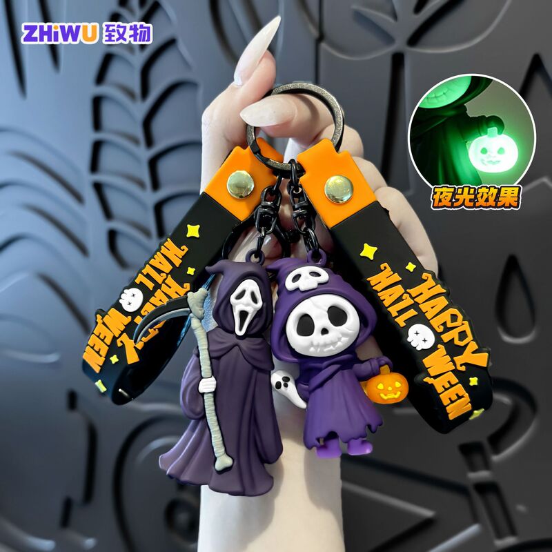 Halloween Grim Reaper Skull Keychain Dark Style Doll Pendant Trendy Cool Backpack Decoration Holiday Small Gift Wholesale
