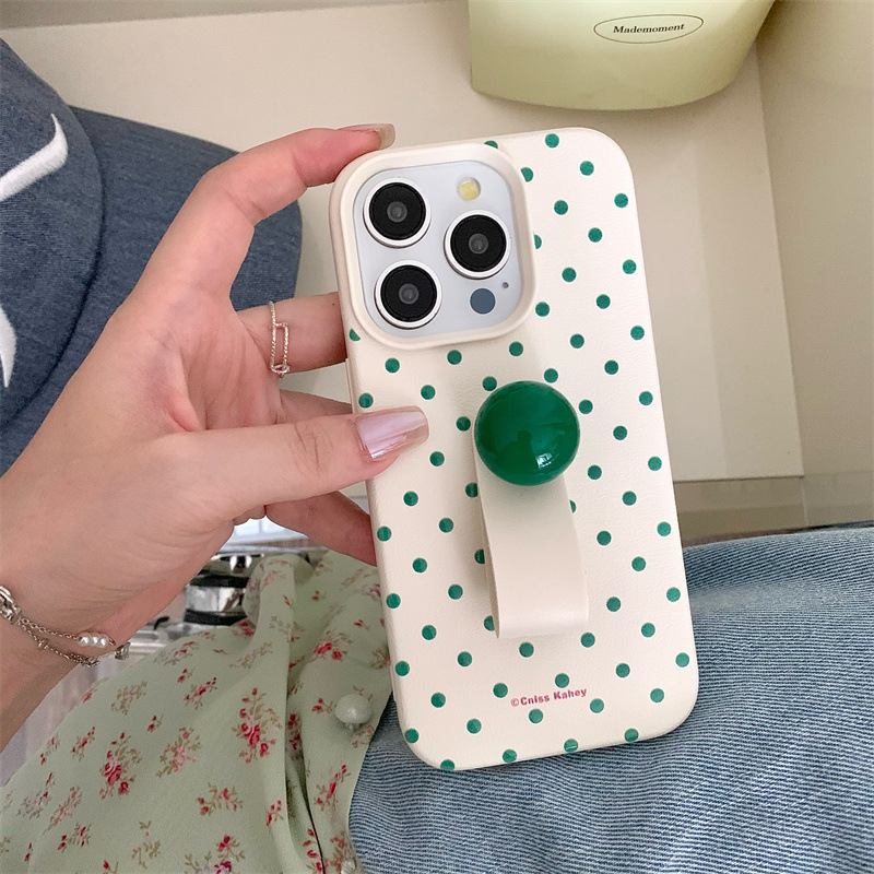 Korean-Style Ins Trend Small Round Ball Ring Holder Suitable for iPhone 17 Phone Case White 16 Apple 14/13