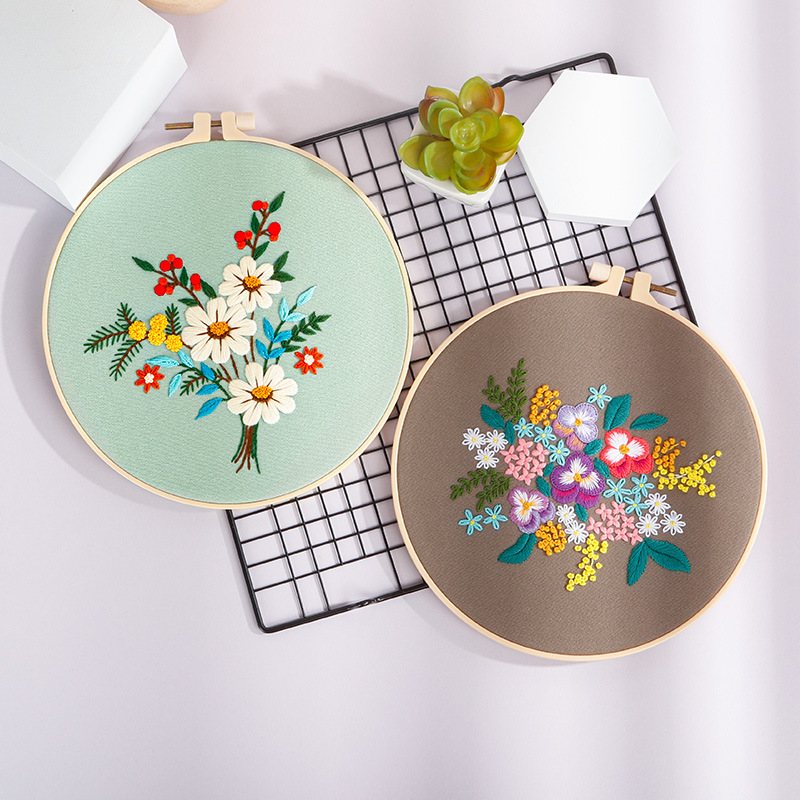 Original diy bordado hecho a mano material paquete flores y plantas otoño amor otoño color magnífico brocado europeo transfronterizo inglés