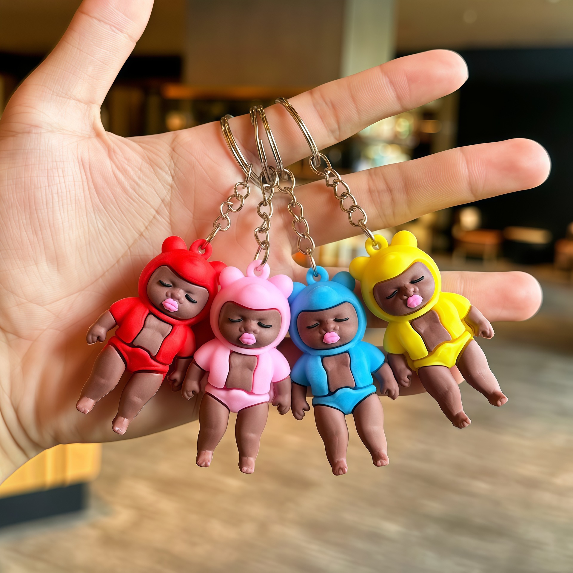 New Natasha African Black Doll Keychain Couple Bag Pendant Car Keychain Exquisite Small Gift
