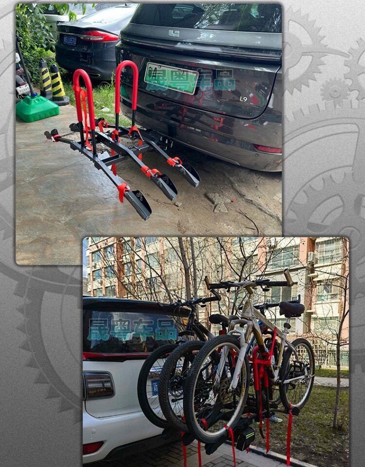 Suitable for car-mounted bicycle racks, single/double/triple-beam rear racks for vehicles, SUV folding 2inch American-style square-port modification