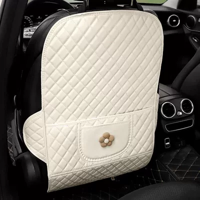Chair back anti-kick pad Rear Goddess Rear Seat Storage - brown-flower-long-style1