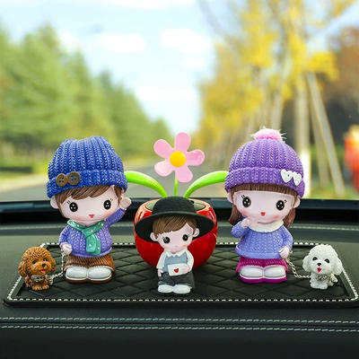 Car Decorations, Car ornaments - scarf-couple-heart-boy-round-hat-red-sun-flower-big-diamond-pad