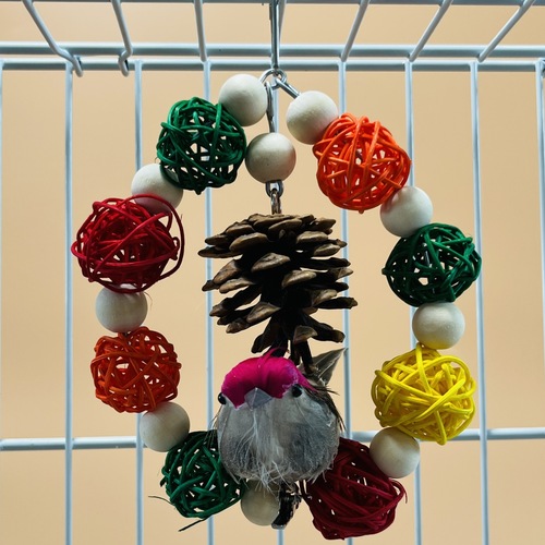 Parrot gnaws and molars toys, hamster and rabbit to decompress and relieve boredom, natural material tearing toys, colorful string combination