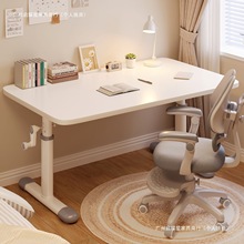 手摇升降桌加厚学习桌可调节木质儿童桌椅套装卧室书房成套电脑桌