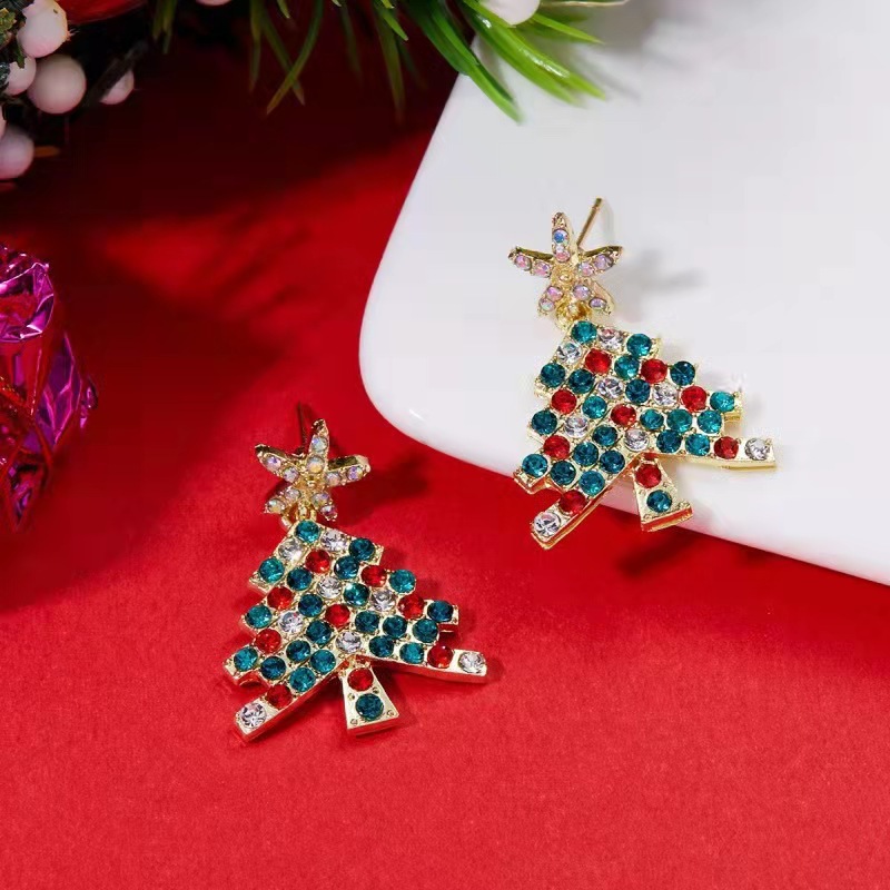 Orecchini a cerchio con nappe albero di natale gioielli festivi_voghion.com