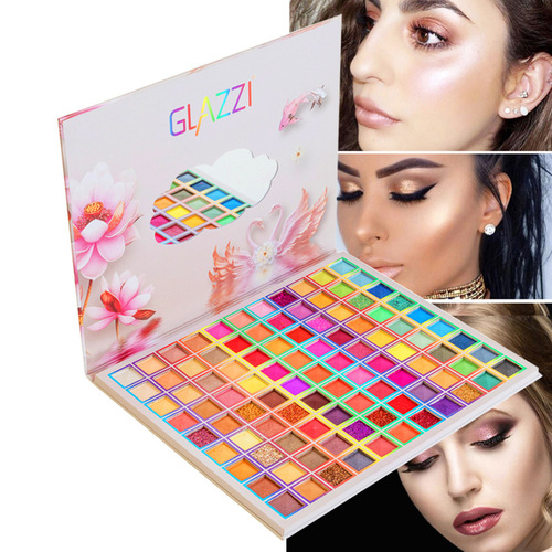 99-color eye shadow palette with pearlescent, matte, gold, glitter, easy-to-apply, student, stage makeup, makeup artist eye shadow palette