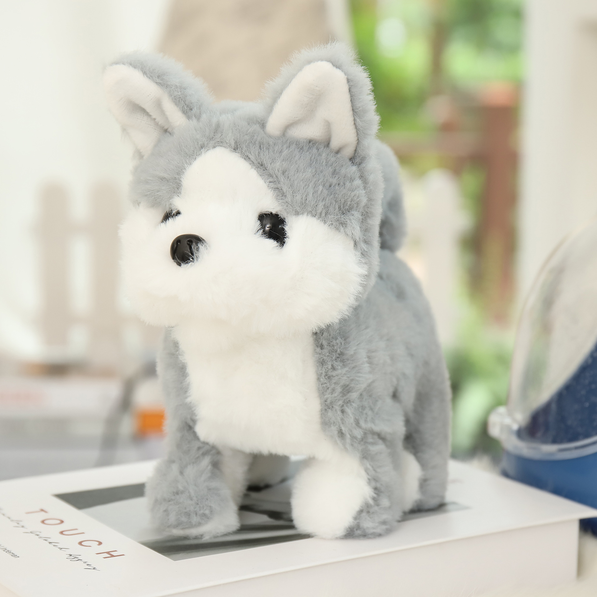 Juguete de simulación para niños perro eléctrico 1-3 peluche conejito gato mascota puesto peluche electrónico para mascotas