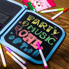 Children's portable erasable notebook 14 pages double-sided writable small blackboard watercolor pencil coloring book doodle drawing book