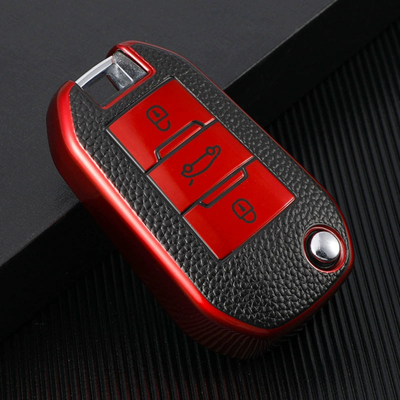 Подходит для кожаного держателя ключа Dongfeng Peugeot Nano 308 2008 3008 408 301 Наклейка набор ключей для автомобиля, народный