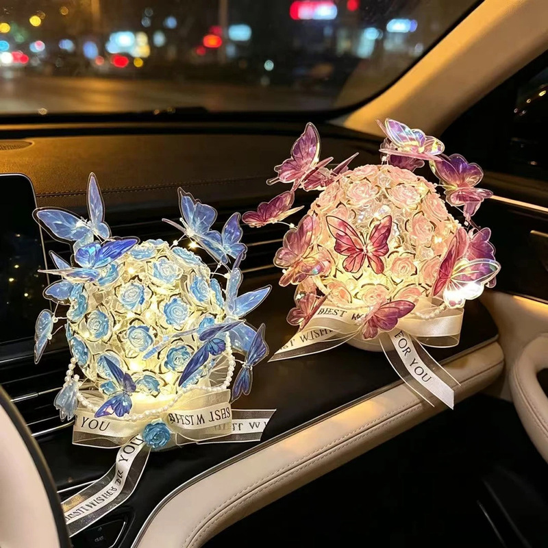Rose Nightlight Handmade DIY Material Bag Handmade Creative Ornaments for Girlfriend Birthday Gift Ornaments