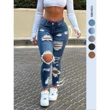 L 98536 Dark blue high-waisted skinny jeans ����������������