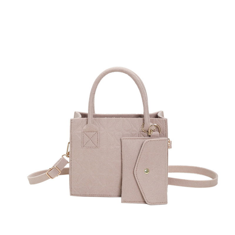 Bolso de moda de gran capacidad de mujer versión coreana simple bolso de fieltro ligero de dos piezas bolso al por mayor