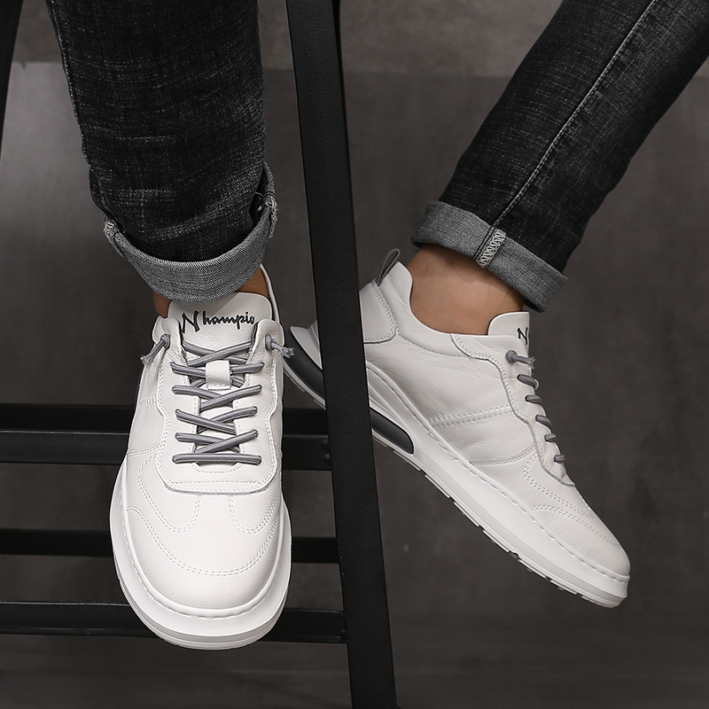 Men's White Sneakers 2022 Autumn New Low-Top Shoes Trendy White Casual Sports Shoes Wholesale Men's Leather Shoes