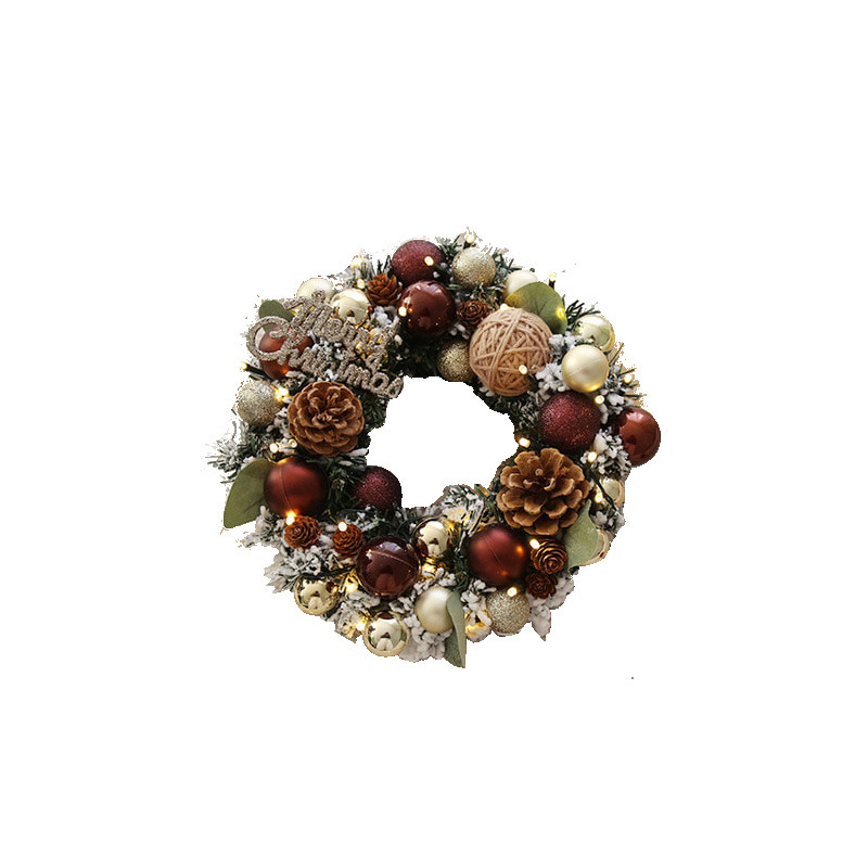 Weihnachtskranz – Rustikaler Türschmuck aus Weinreben und Beeren für festliche Dekoration zu Hause und im Geschäft (40 cm/30 cm, verschiedene Ausführungen: Glockenhirsch, Rotes Haus, Goldene Eichel)_voghion.com