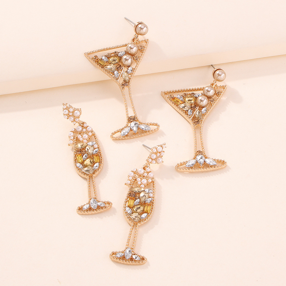 fashion goblet creative diamond earrings