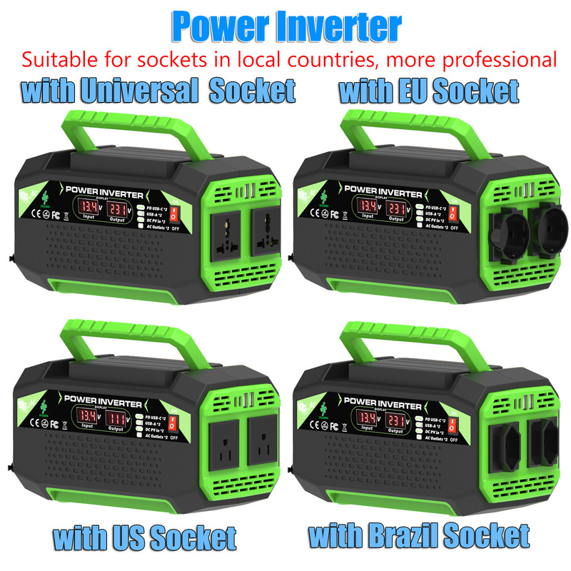 Inverter Converter 12V to 220V/110V300W500W Smart Cross-Border Hot Selling Dual USB Fast Charging Typec Inverter Converter 12V to 220V/110V300W500W Smart Cross-Border Hot Selling Dual USB Fast Charging Typec