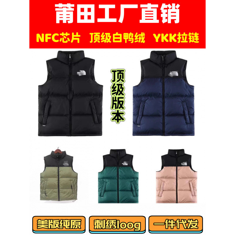 Putian North Face 1996 Down Jacket Vest, American Version TFN700, White Duck Down, Embroidered, Unisex, Couple's Style Putian North Face 1996 Down Jacket Vest, American Version TFN700, White Duck Down, Embroidered, Unisex, Couple's Style