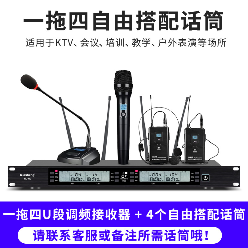 Micrófono inalámbrico TMD/Tengmandi de doble canal FM U-band Bluetooth para cantar, conferencias, KTV, verdadera diversidad