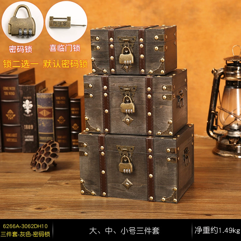 Retro wooden table storage box, wooden box