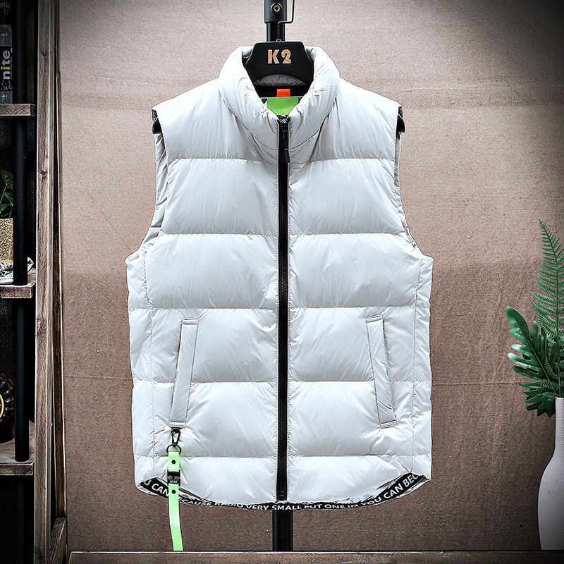 [Recomendación de Cui Wanzhi-Nuevo estándar nacional] chaleco de pluma para parejas caliente en invierno con cuello vertical y hombros de la moda de la blusa