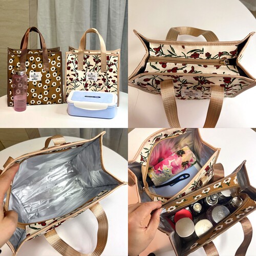 New Korean small fresh large-capacity aluminum foil paper insulation work hand carry snack lunch box bag mommy bag toiletry bag