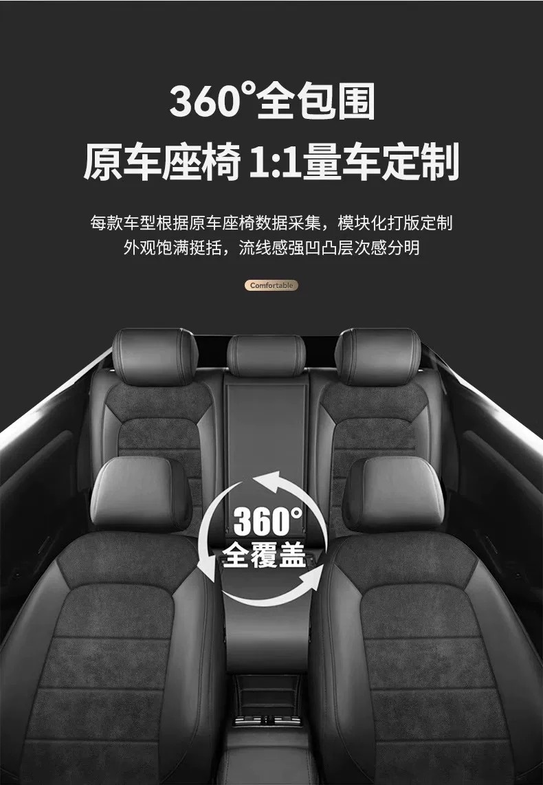 Suitable for the New Volkswagen 06 New Energy Vehicle-Specific Car Seat Cushions, All-Season Full-Coverage Suede Seat Covers
