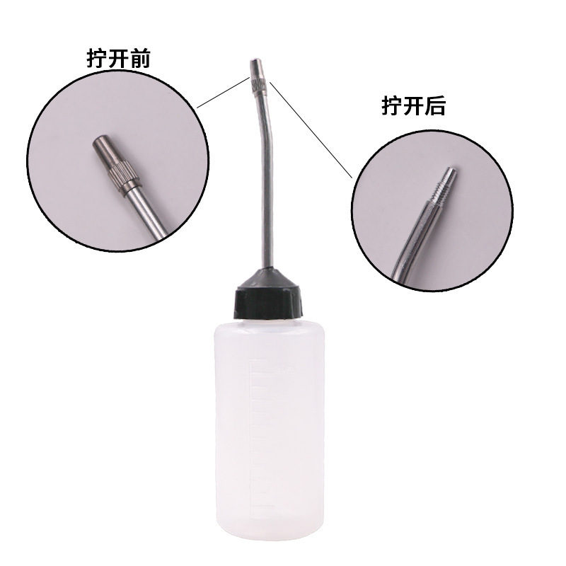 Máquina de coser doméstica botella de aceite de plástico punta punta botella de aceite herramienta cargador de aceite botella de aceite vacía