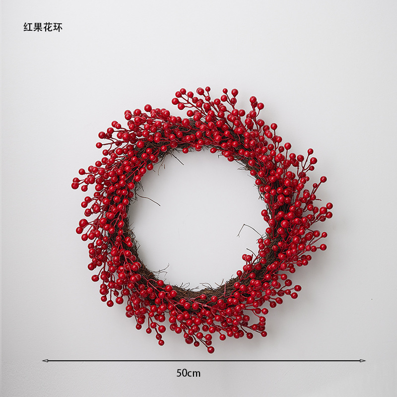 Navidad frutas rojas frutas blancas pinos imitación flores de Navidad decoración de Navidad accesorios colgantes de árbol de Navidad