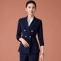 正式春秋季藏青色工作服西服