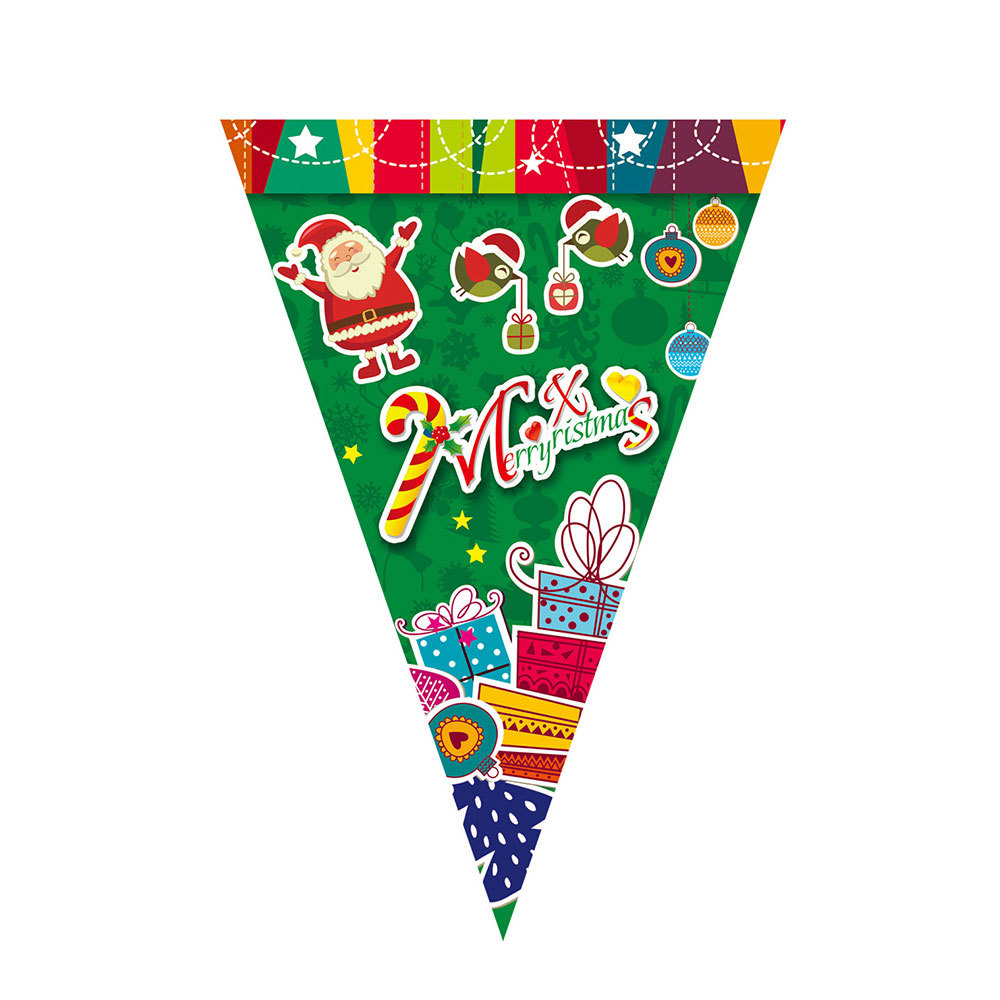 Bandera de triángulo de Navidad tira banderas Feliz Navidad fiesta de Navidad diseño de fondo banner decoración al por mayor