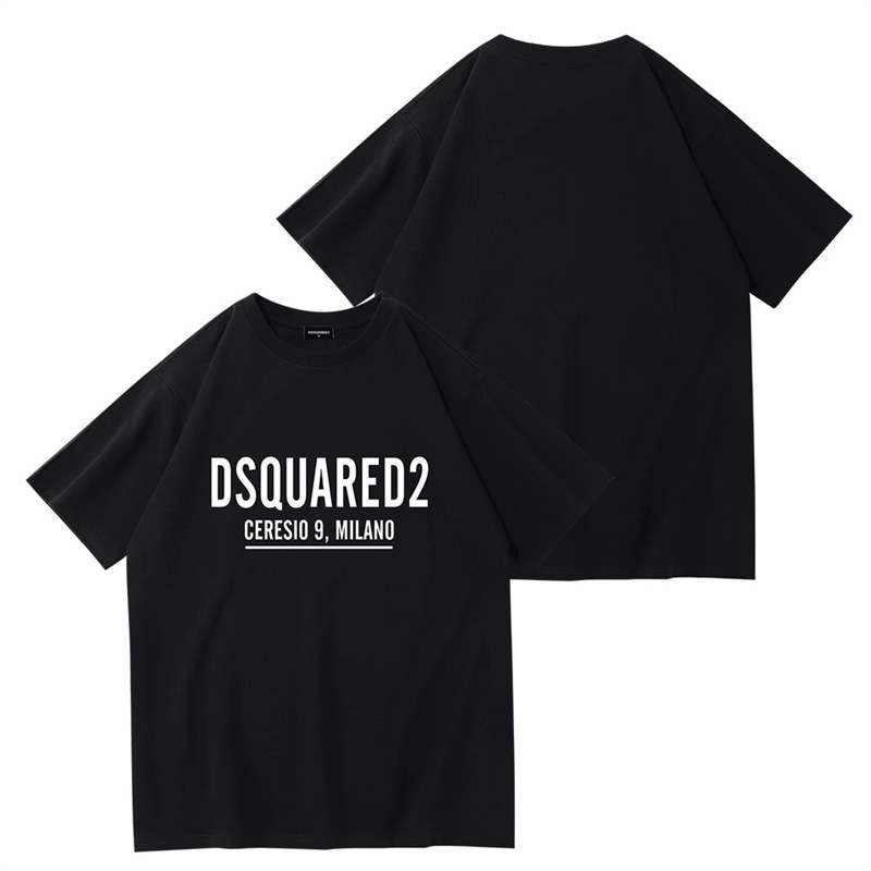Dsquared2 クロスボーダーアメリカントレンディブランドレタープリントTシャツ男女兼用トレンド半袖夏ルーズトップス|undefined