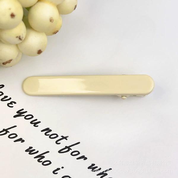 Thin 6cm glossy metal clip milk white