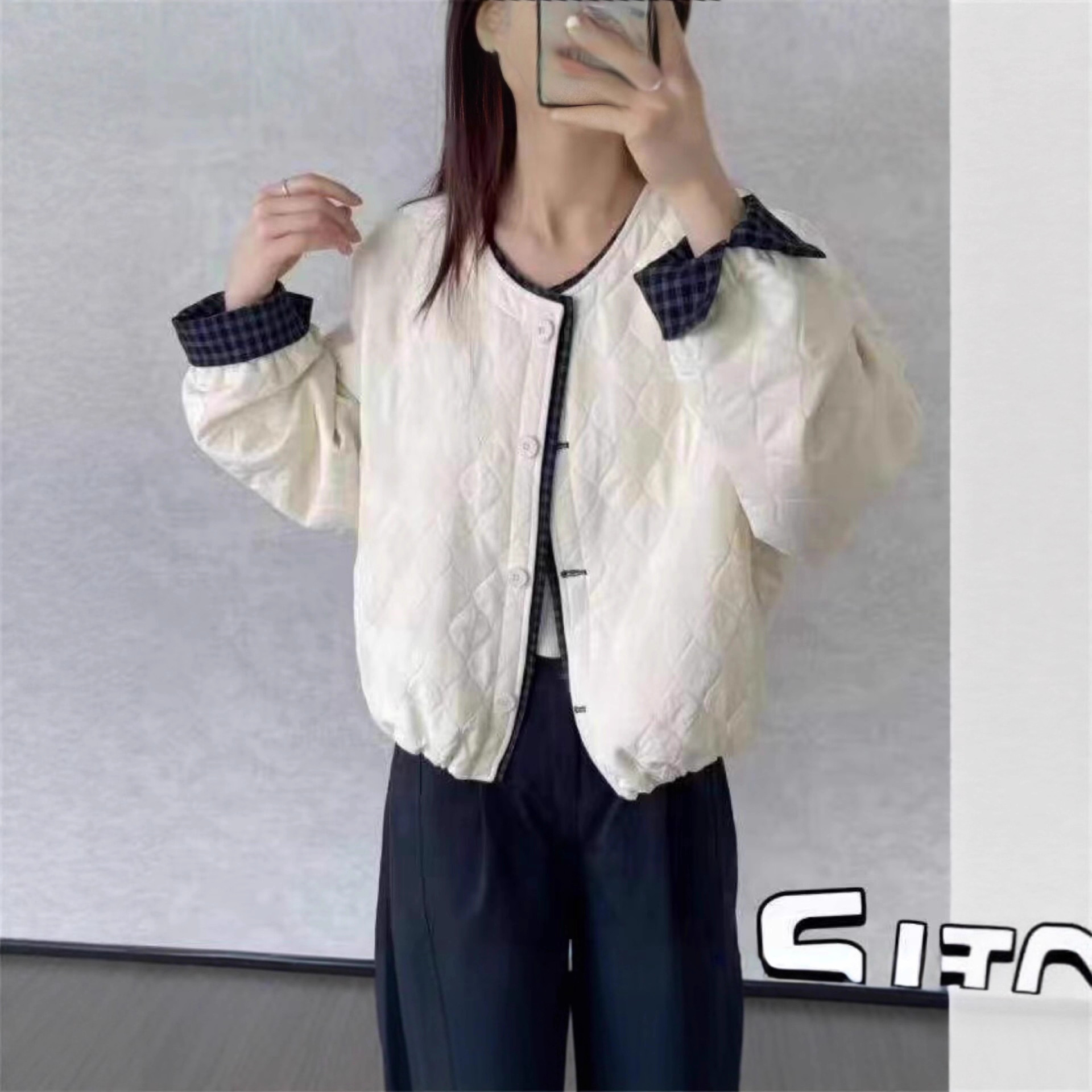 爆款设计感圆领加厚夹克短外套女2025秋季时尚休闲减龄棉服上衣