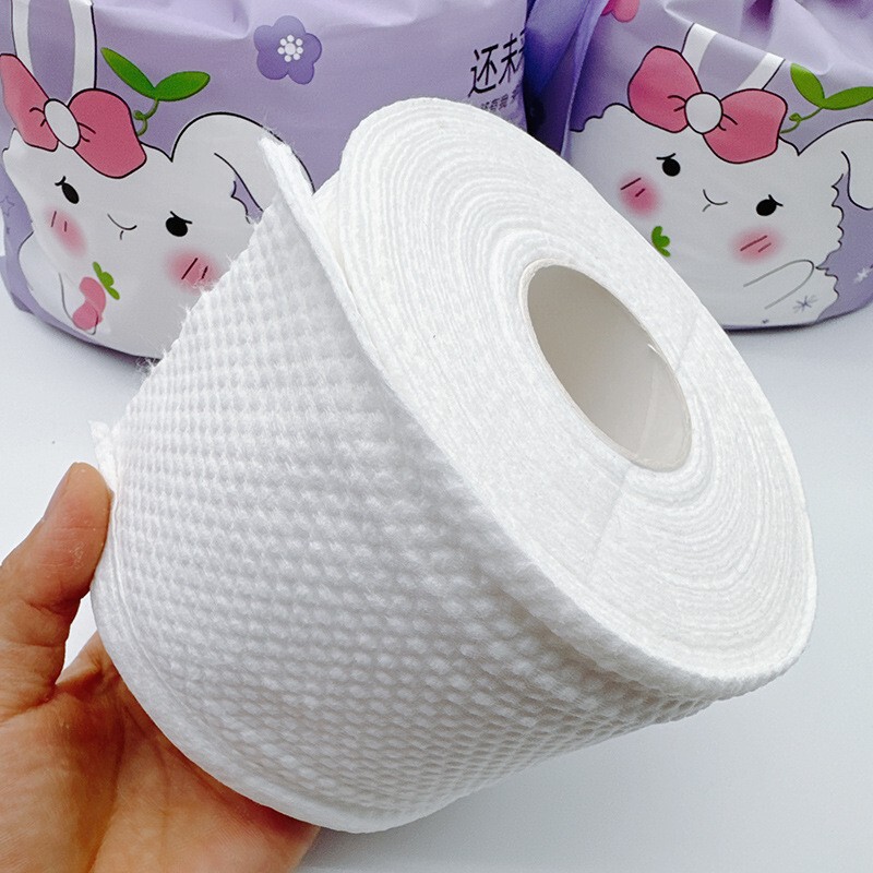 ロールに大きな巻きを入れて毛を落とさない使い捨て綿の柔らかい洗顔タオル家庭の厚い洗顔タオルの乾湿両用クレンジング綿|undefined