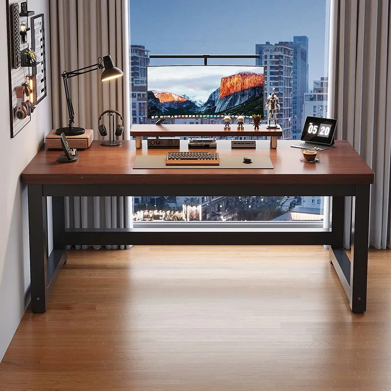 Desk, computer table with thickened legs, home study desk for one or two people, writing desk, bedroom rounded corner desk Desk, computer table with thickened legs, home study desk for one or two people, writing desk, bedroom rounded corner desk