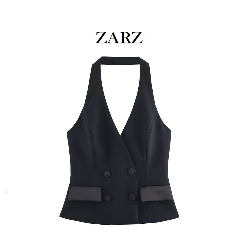 Zarz Homemade European and American Style New Women's Clothing Fashionable Halter Neck Tuxedo Vest 9318597